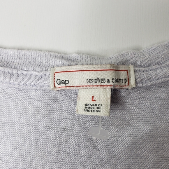 Gap Design & Crafted Linen Seam Detail Coastal Grandma Beachy Matter Flowy Top - Picture 5 of 13
